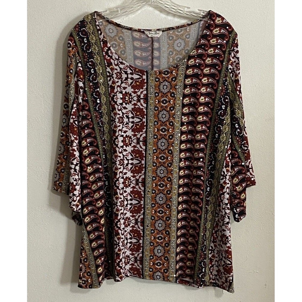 Brittany Black Woman Top 1X Sequin Fairy Boho  Whimsygoth Festival Maximalist
